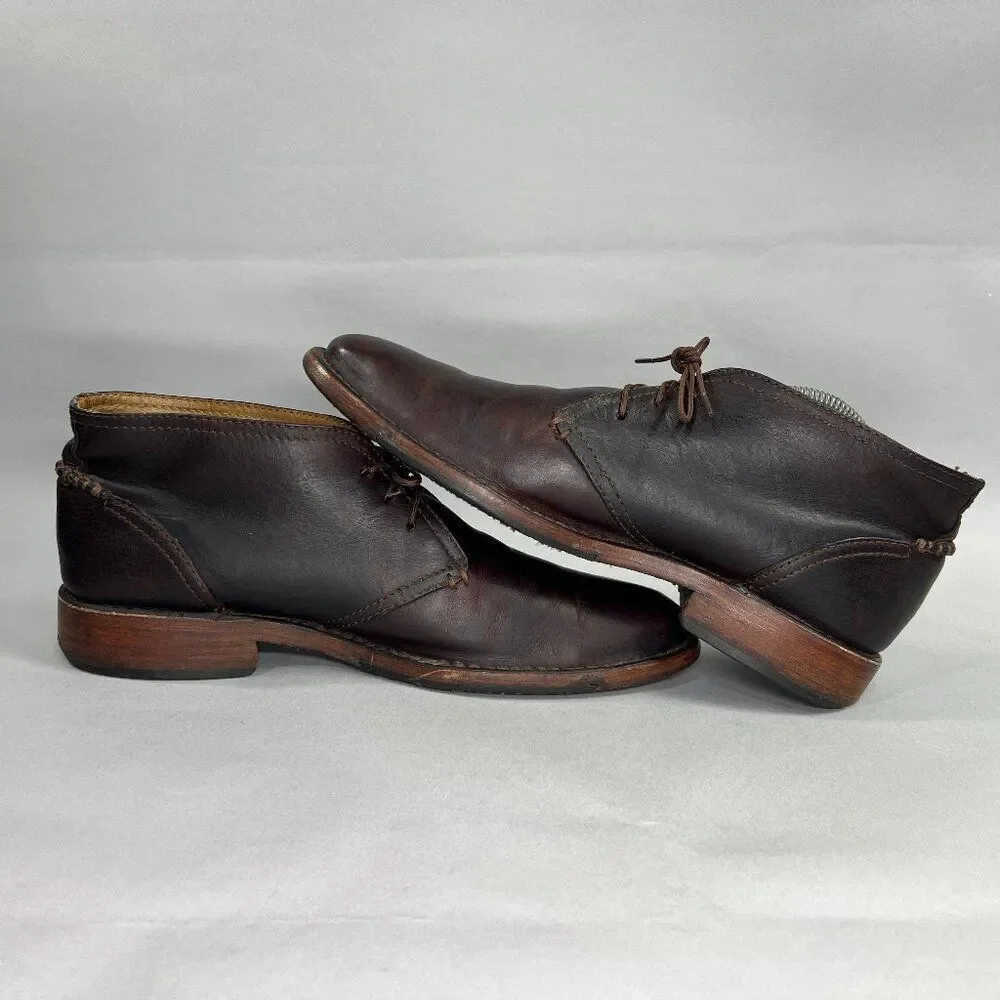 Frye Oliver Boots‎ Men's Size 9D Brown Leather Lace Up Casual Chukka Boots